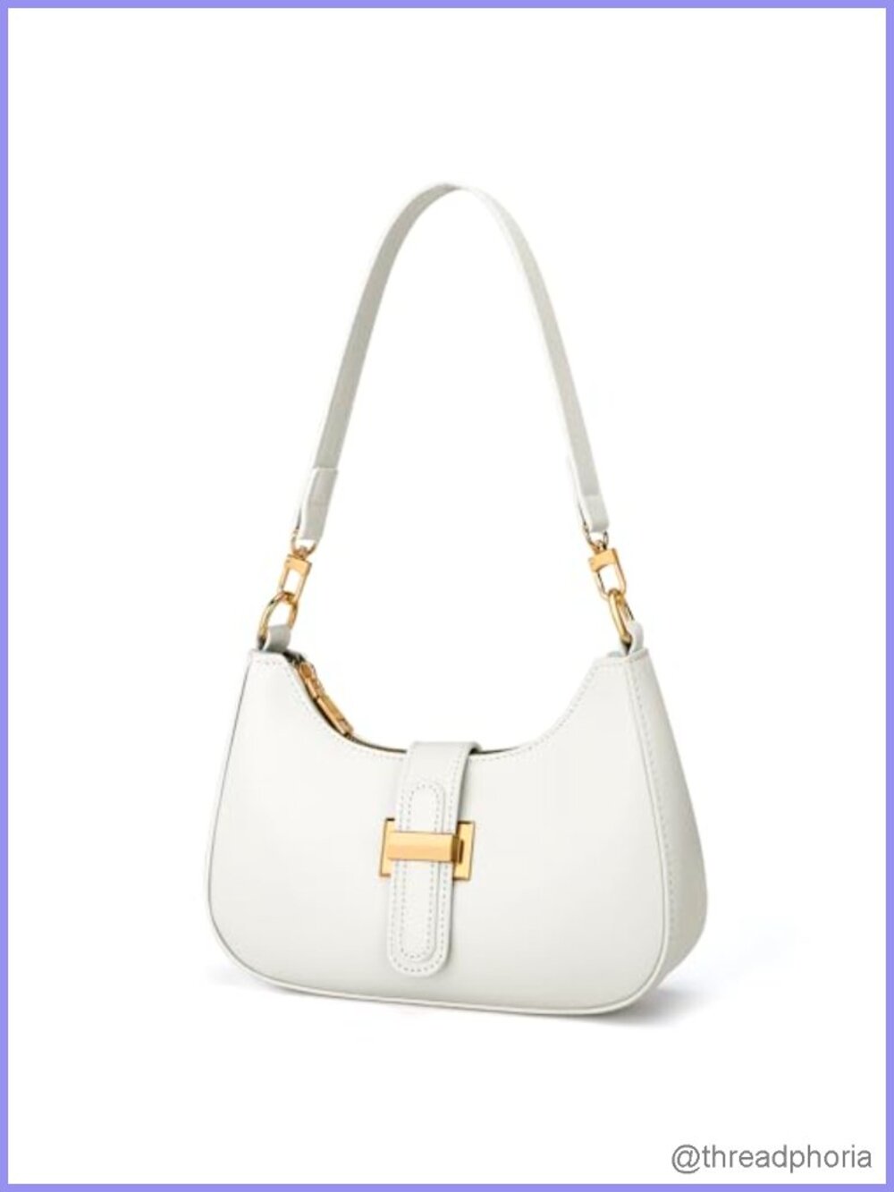 KKXIU PU Vegan Leather Crescent Shoulder Bag with Removable Straps